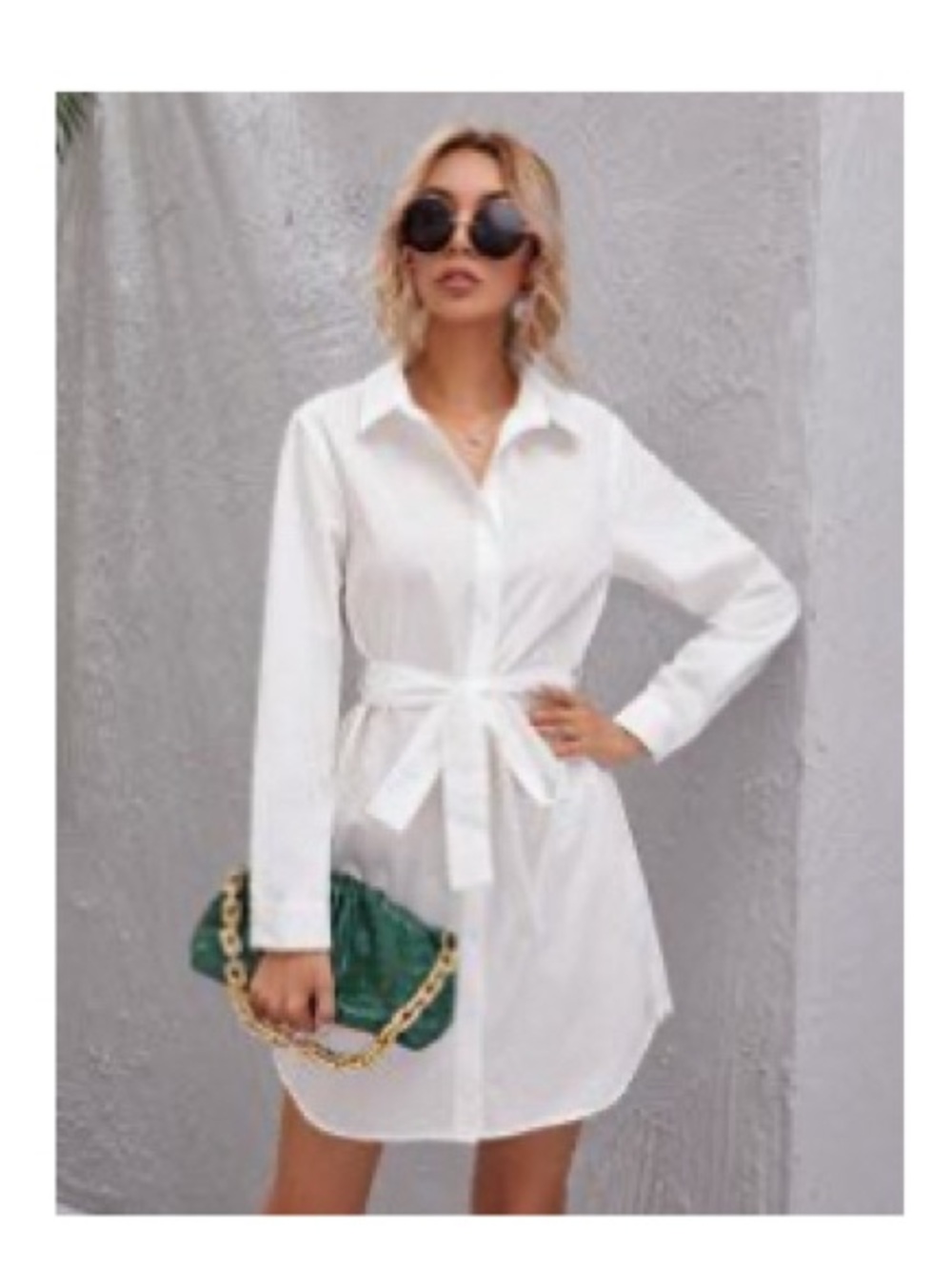 SHEIN Belted Shirt Dress